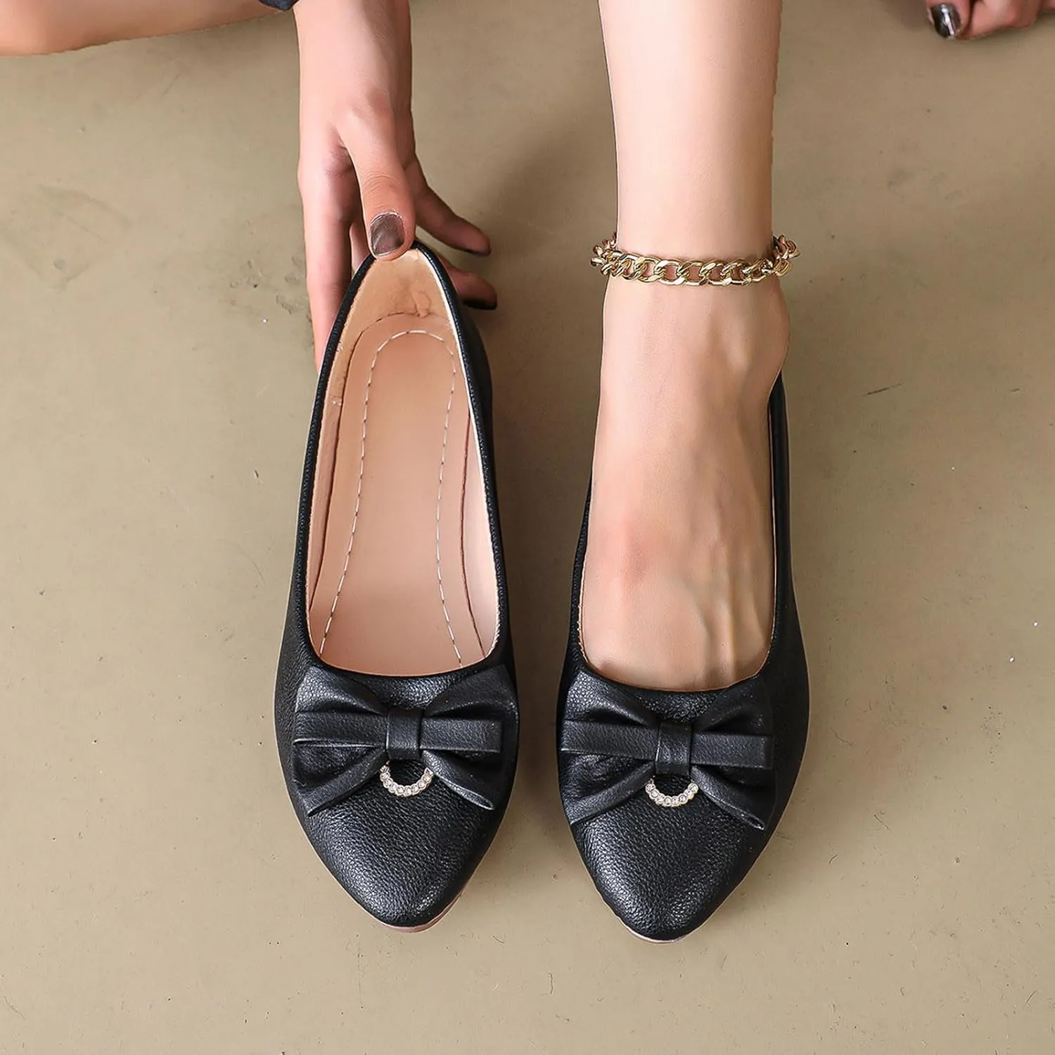 Flat Shoes for Women Pointed Toe Flats Slip On Loafers Leather Flats Ballet Flats Shoes for Work Office Business