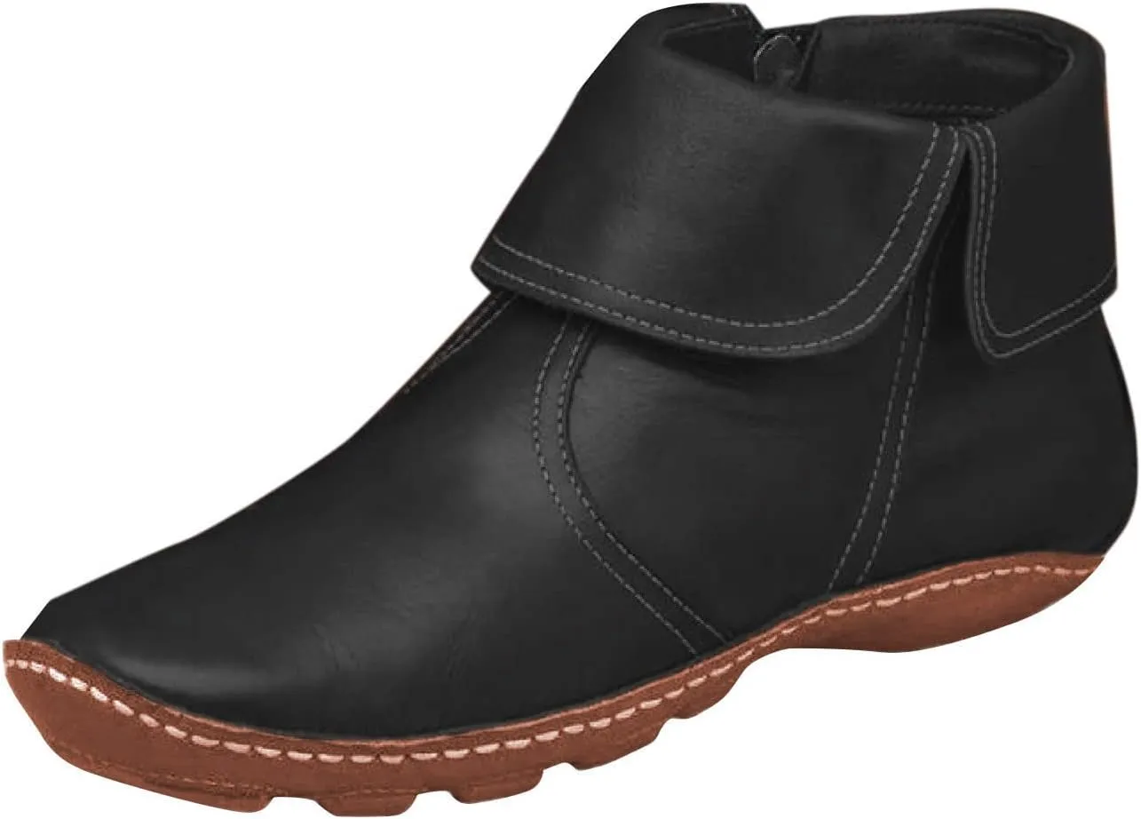 Gibobby Ankle Boots for Women Low Heel,Arch Support Boots Casual Flat Platform Short Ankle Boots Everyday Boots for Ladies