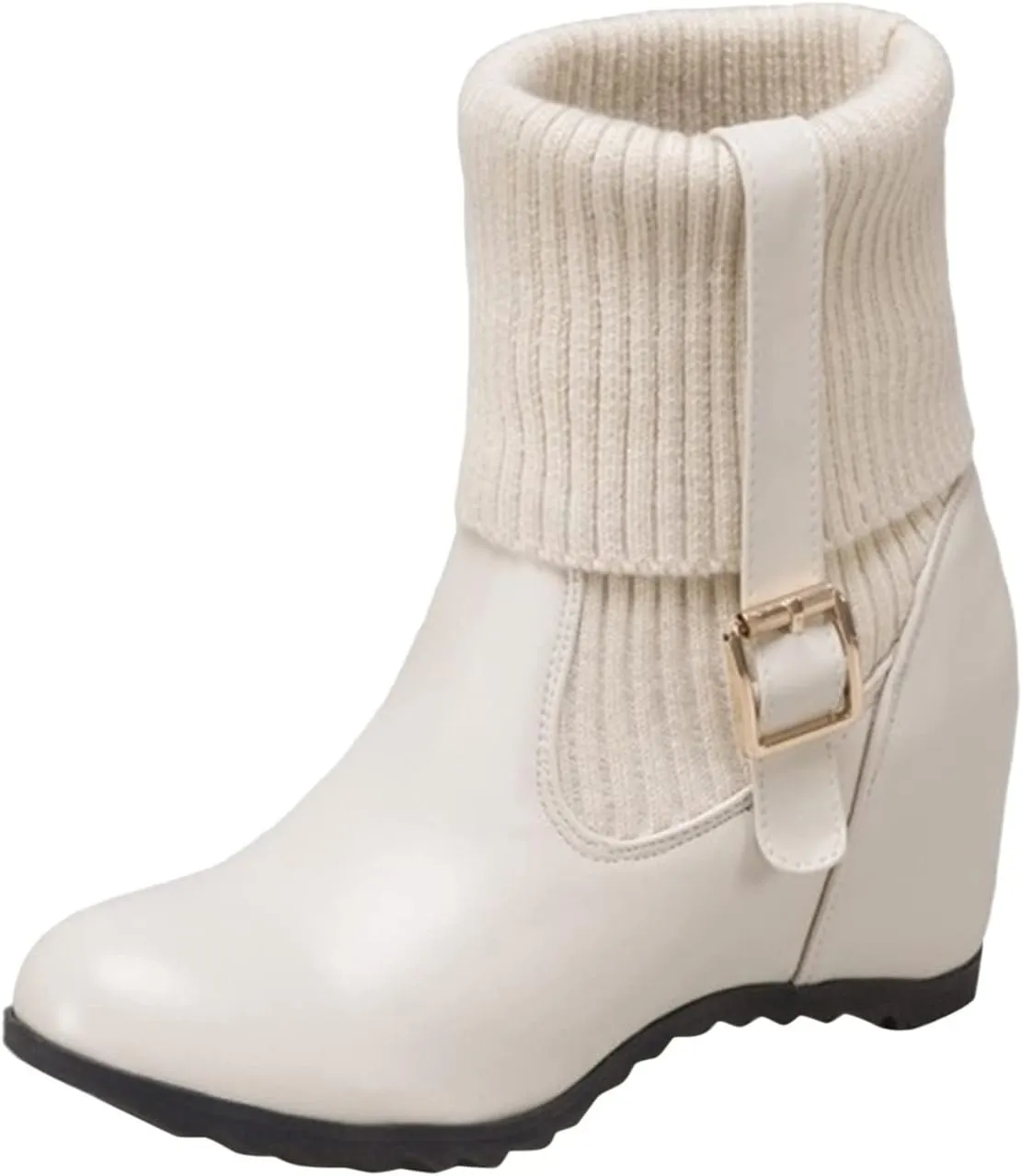 Gibobby Cowgirl Boots Women Wide Calf Cowgirl Fashion Slip On Western Leather Boots Square Toe Knee High Shoes 52