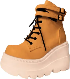 Gibobby Women's Chunky High Heel Ankle Booties, Fashion Lace Up Boots, Motorcycle Boots, Military Combat Boots, Black, All Seasons, Waterproof, Casual, Size: Asian