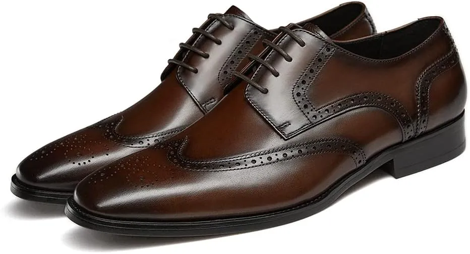 GIFENNSE Men's Oxford Shoes | Mens Dress Shoes | Mens Formal Shoes | Lace Up Dress Shoes