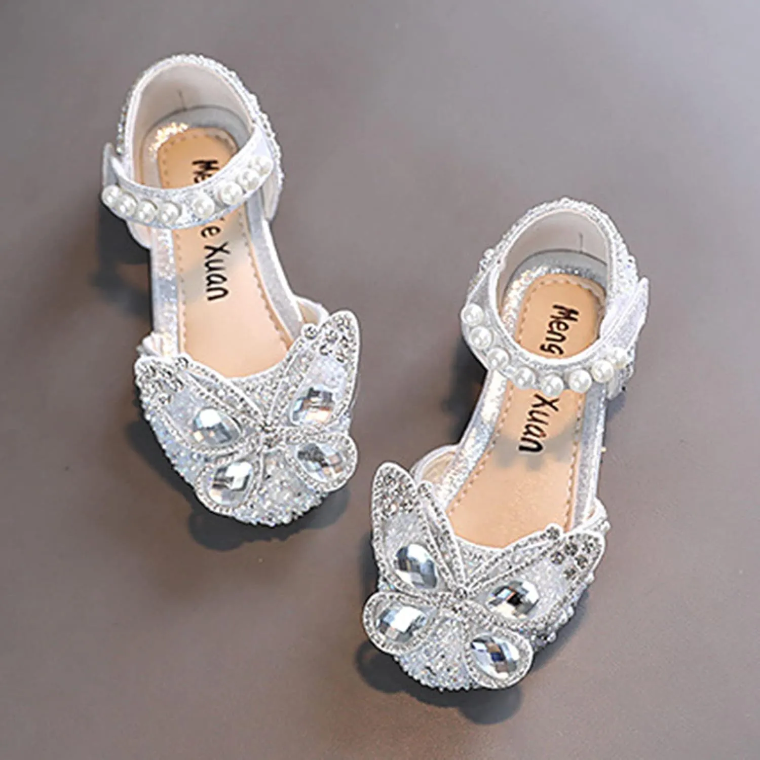 Girls Sandals, Open Toe Cute Butterfly Princess Girls Flat, Sparkly Summer Dress Shoes Sandals for Cheer Shoes Girls