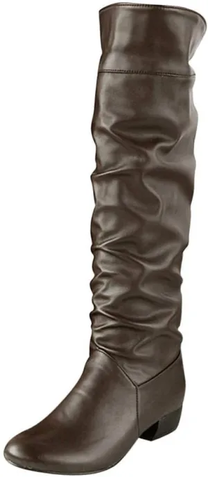 High Knee Riding Boots Heels Flat Winter Women's Thigh High Suede Boot