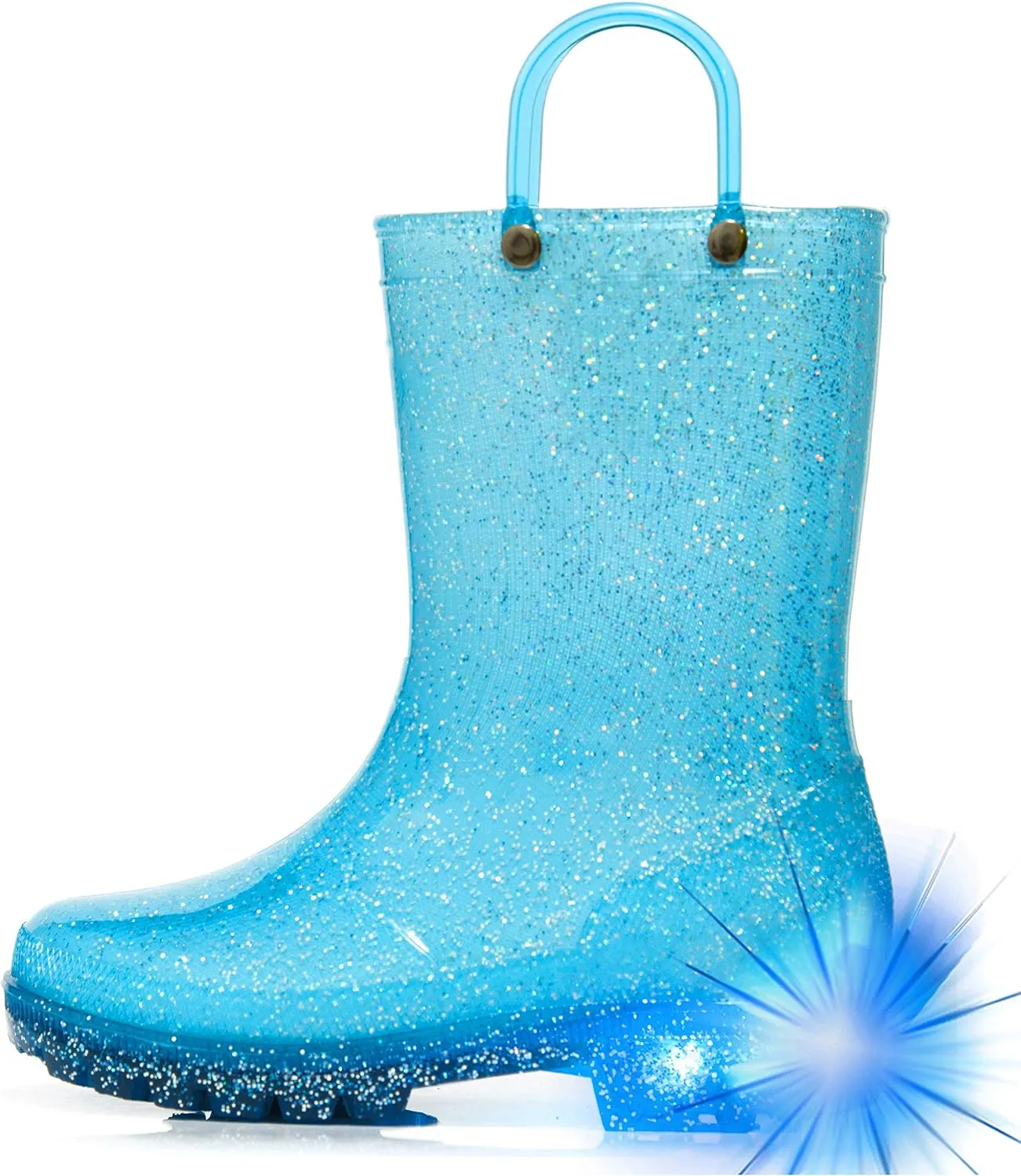 HugRain Light Up Rain Boots for Little Kids