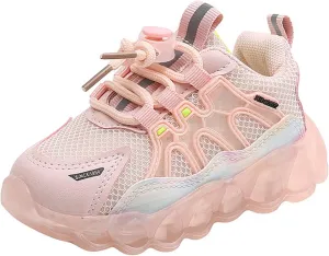 Kids Sneakers 1-6 Years Children Baby Girls Boys Sneakers Bling Led Light Fashion Lace Up Sport Shoes White Sneakers