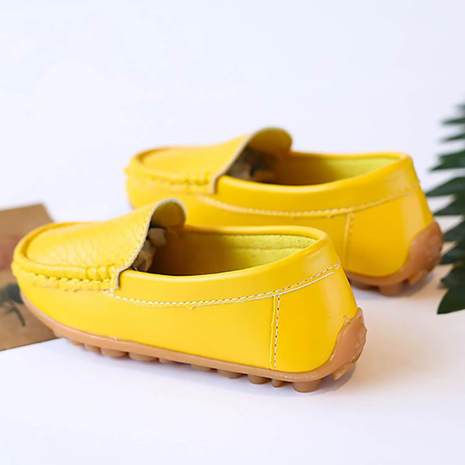 Kids Toddlers Boys Girls Leather Slip On Loafers Moccasin Boat Dress Shoes Comfort Flat Casual Shoes Baby Sock Shoes