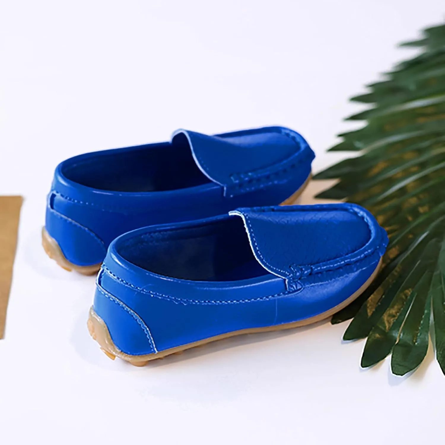 Kids Toddlers Boys Girls Leather Slip On Loafers Moccasin Boat Dress Shoes Comfort Flat Casual Shoes Baby Sock Shoes