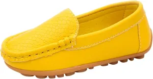 Kids Toddlers Boys Girls Leather Slip On Loafers Moccasin Boat Dress Shoes Comfort Flat Casual Shoes Baby Sock Shoes