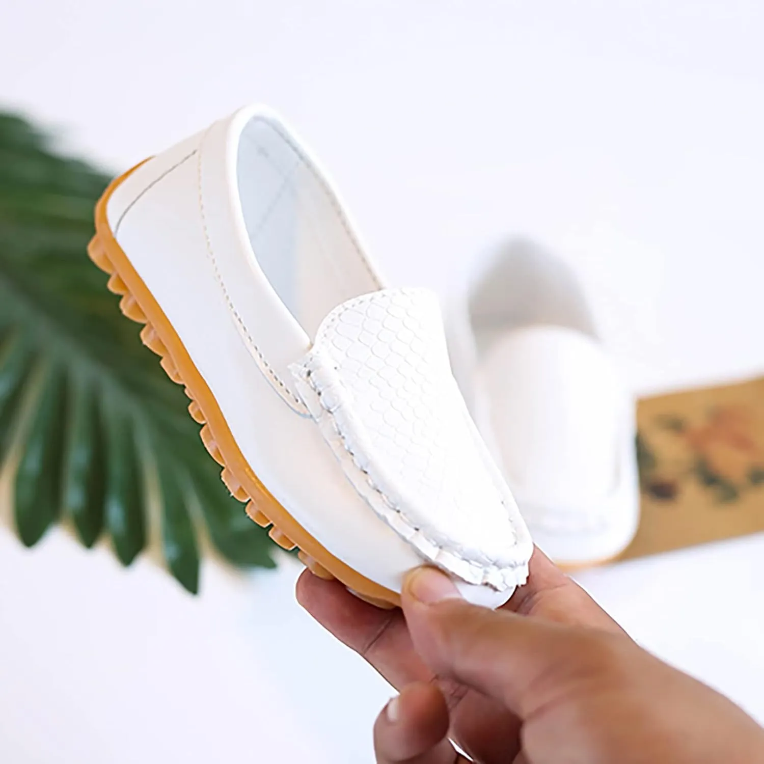 Kids Toddlers Boys Girls Leather Slip On Loafers Moccasin Boat Dress Shoes Comfort Flat Casual Shoes Baby Sock Shoes