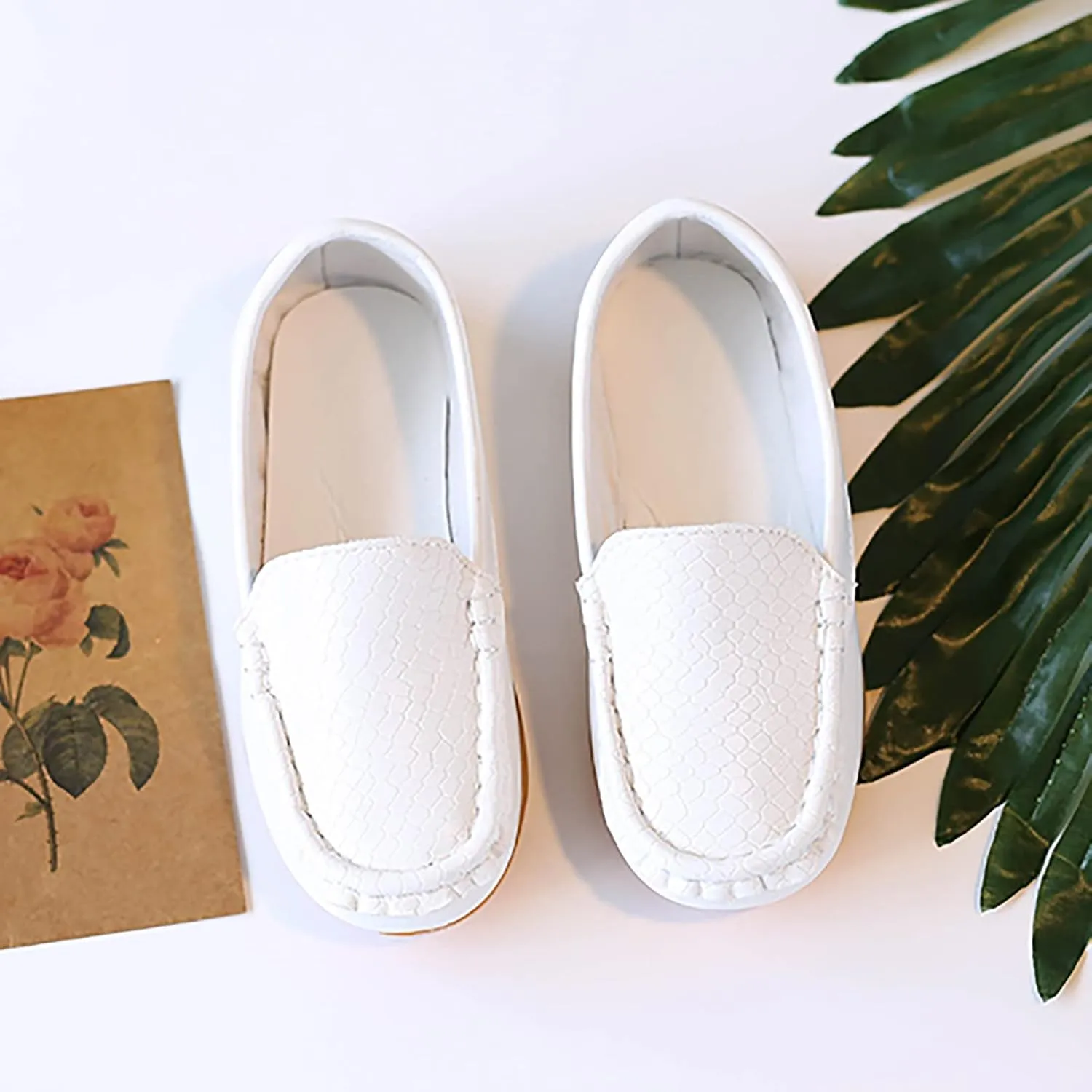 Kids Toddlers Boys Girls Leather Slip On Loafers Moccasin Boat Dress Shoes Comfort Flat Casual Shoes Baby Sock Shoes