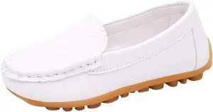 Kids Toddlers Boys Girls Leather Slip On Loafers Moccasin Boat Dress Shoes Comfort Flat Casual Shoes Baby Sock Shoes