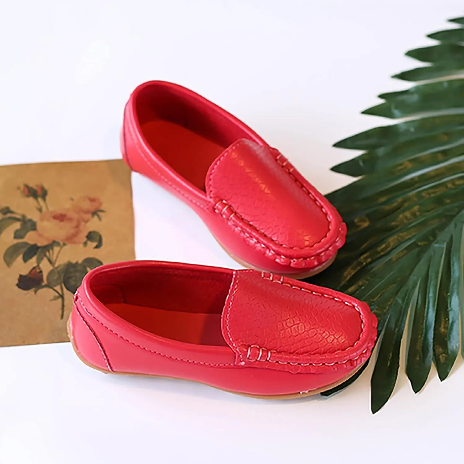 Kids Toddlers Boys Girls Soft Slip On Loafers Slip-On Moccasin Boat Dress Shoes Casual Shoes Formal Leather Flat𝐬