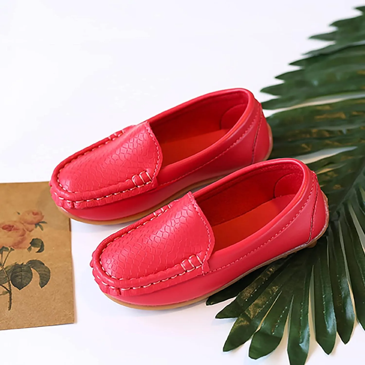Kids Toddlers Boys Girls Soft Slip On Loafers Slip-On Moccasin Boat Dress Shoes Casual Shoes Formal Leather Flat𝐬