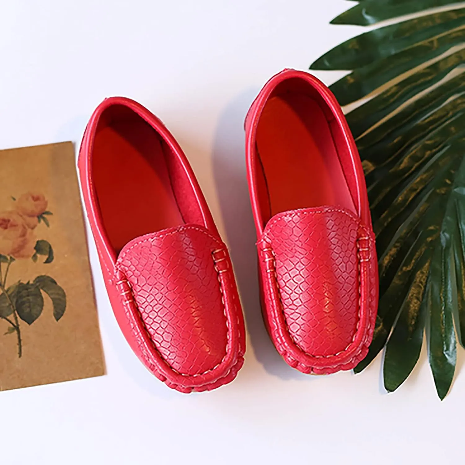 Kids Toddlers Boys Girls Soft Slip On Loafers Slip-On Moccasin Boat Dress Shoes Casual Shoes Formal Leather Flat𝐬