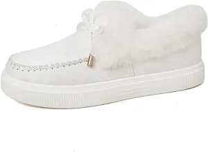 Ladmiple Boots For Women Ankle Booties Winter Snow Boots with Fur Lined Warm Slip On Comfortable Outdoor Walking Shoes