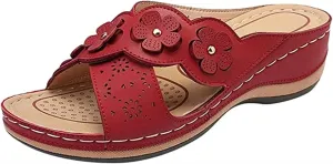 Ladmiple Sandals Women 2023 Fashion Flower Orthopedic Flip Flops with Arch Support Slippers Casual Roman Open Toe Shoes