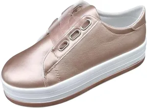 Ladmiple Shoes For Women Sneakers Slip Ons Leather Shoes Fashion Casual Dressy Summer Platform Flats Walking Loafers