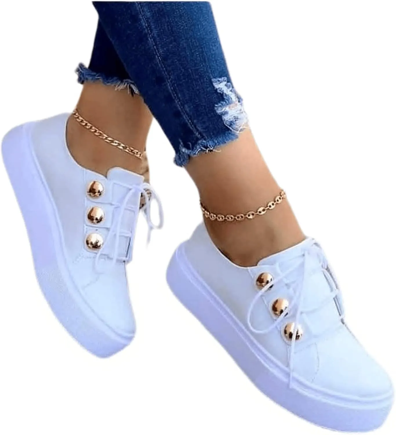 Ladmiple Shoes For Women Sneakers Trendy Canvas Shoes Casual Slip On Fashion Walking Shoes Dressy Summer Flats Loafers