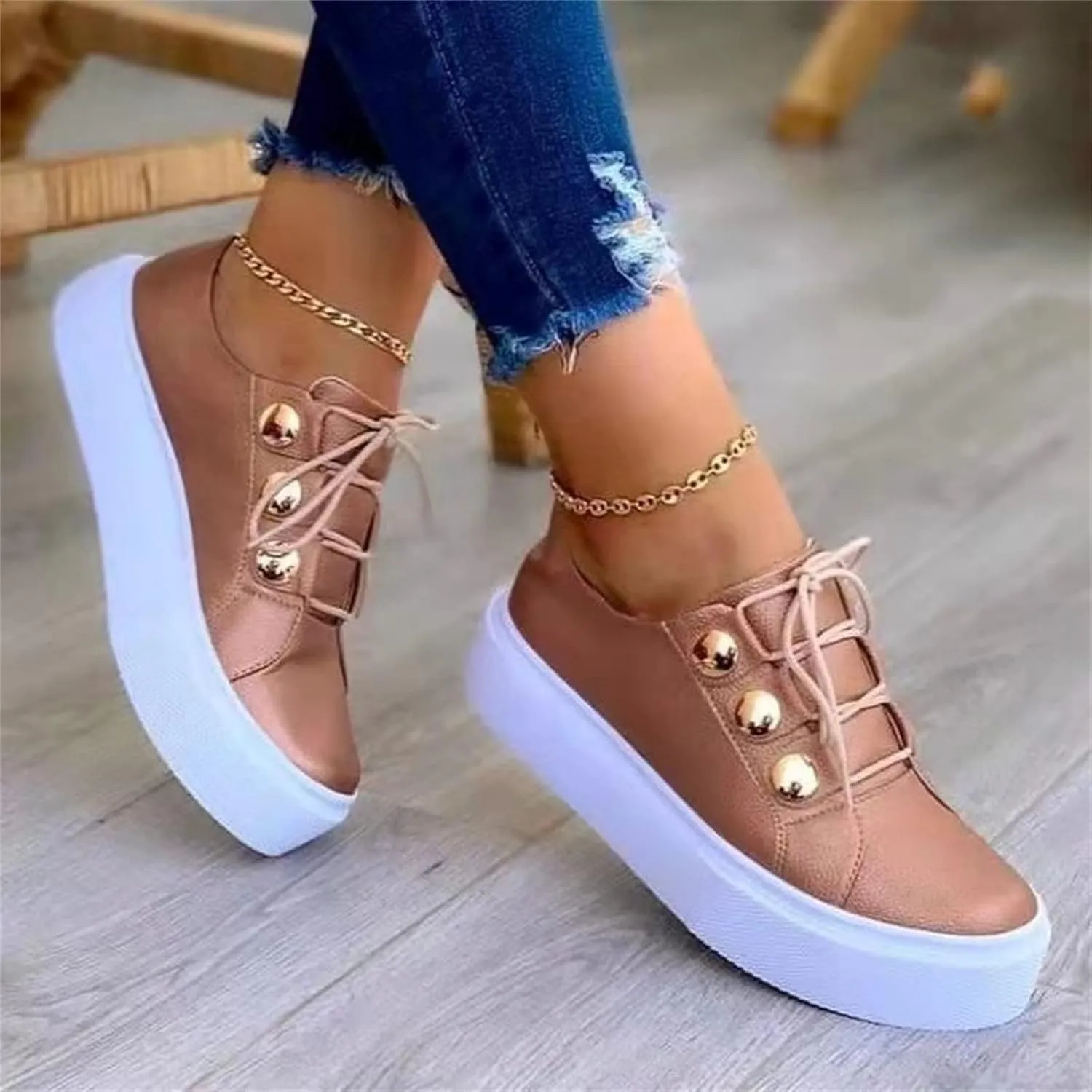 Ladmiple Sneakers For Women Slip On Low Top Casual Walking Shoes Dressy Summer Fashion Comfort Non Slip Flats Loafers