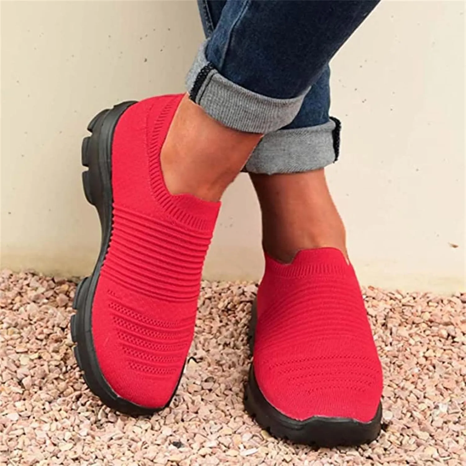 Ladmiple Sneakers For Women Slip On Platform Sneakers Casual Walking Shoes Dressy Summer Fashion Comfort Flats Loafers