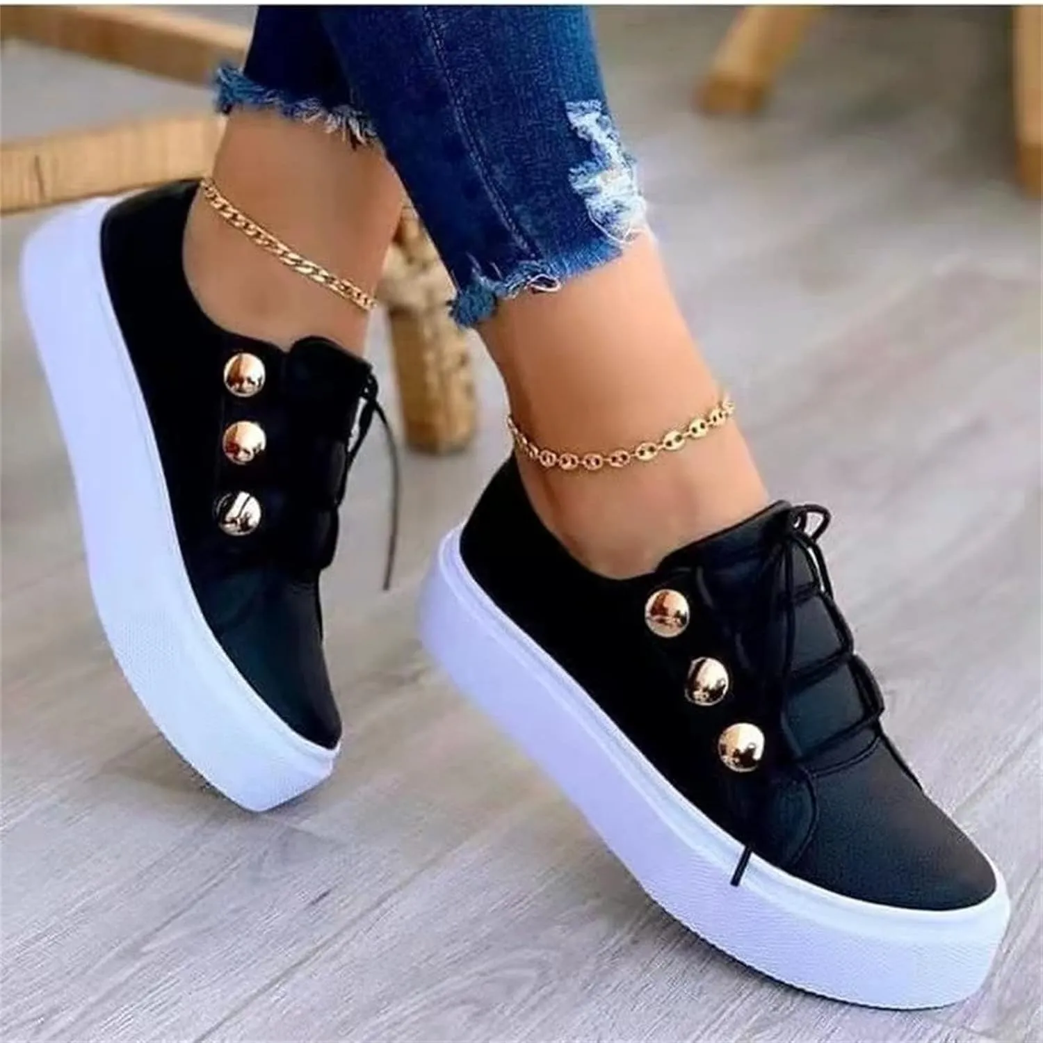 Ladmiple Sneakers For Women Slip On Wide Width Canvas Shoes Fashion Casual Dressy Summer Low Top Flats Walking Loafers