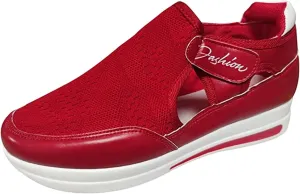 Ladmiple Sneakers For Women Slip On Wide Width Casual Lace Up Walking Shoes Dressy Summer Fashion Platform Flats Loafers