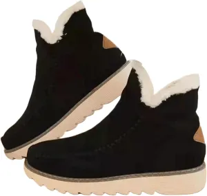 Ladmiple Winter Boots For Women 2024 Warm Fur Lined Snow Ankle Boots Outdoor Short Booties Fashion Slip On Walking Shoes