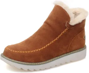 Ladmiple Winter Boots For Women Cute Casual Slip-on Warm Loafers Shoes Fur-Lined Comfort Lightweight Snow Ankle Boots