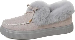 Ladmiple Winter Boots For Women Fashion High-top Snow Boots Slip on Warm Comfortable Outdoor Fur Lined Ankle Booties