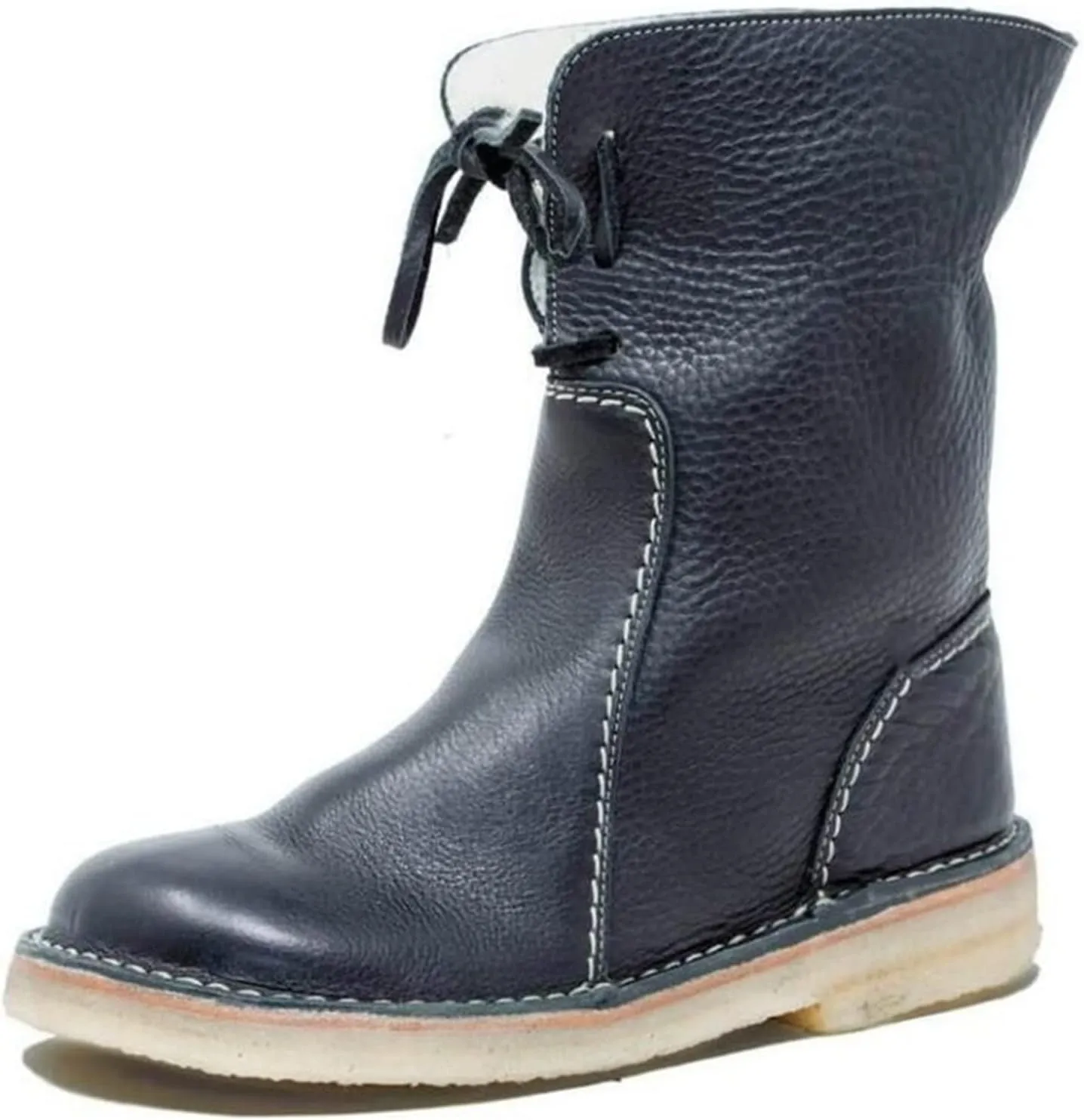 Ladmiple Winter Boots For Women Fashion Mid-Calf Snow Boots Fur Lined Warm Slip On Comfortable Outdoor Ankle Booties 2024