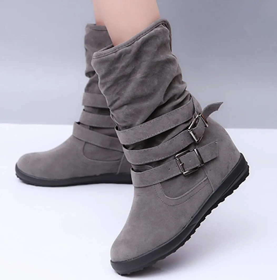 Ladmiple Winter Boots For Women Wide Width Warm Fur Lined Snow Ankle Booties Fashion Comfortable Slip On Walking Shoes
