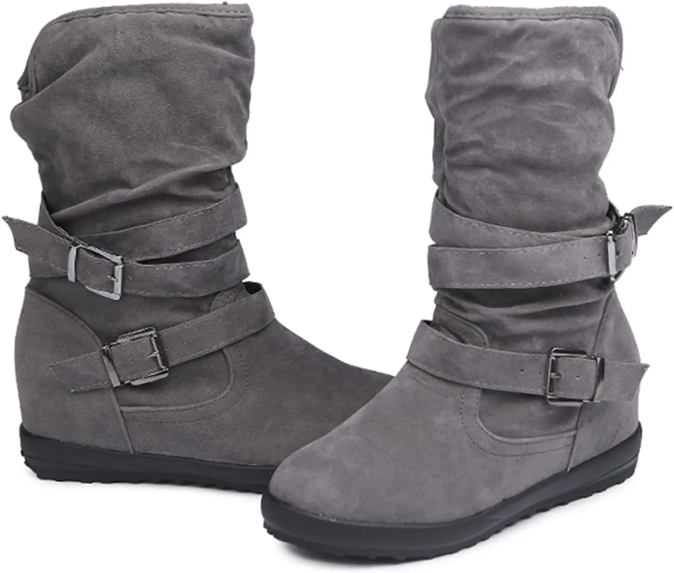 Ladmiple Winter Boots For Women Wide Width Warm Fur Lined Snow Ankle Booties Fashion Comfortable Slip On Walking Shoes