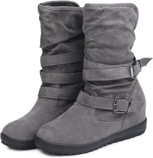 Ladmiple Winter Boots For Women Wide Width Warm Fur Lined Snow Ankle Booties Fashion Comfortable Slip On Walking Shoes