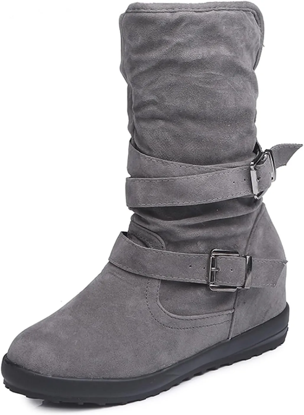 Ladmiple Winter Boots For Women Wide Width Warm Fur Lined Snow Ankle Booties Fashion Comfortable Slip On Walking Shoes