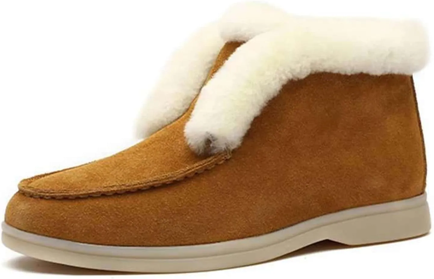 Ladmiple Winter Dress Boots For Women 2024 Warm Fur Lined Snow Ankle Booties Fashion Comfortable Slip On Loafers Shoes