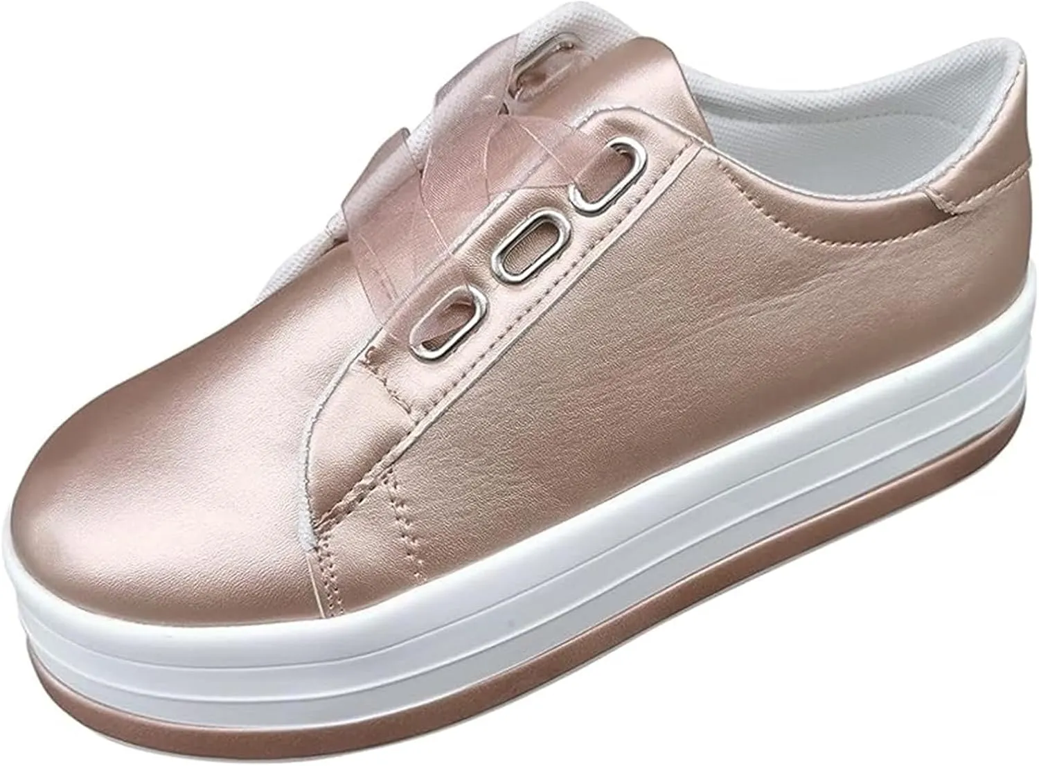 Ladmiple Womens Shoes Dressy Casual Loafers Low Top Leather Sneaker Lace-up Classic Fashion Slip On Comfort Walking Shoes