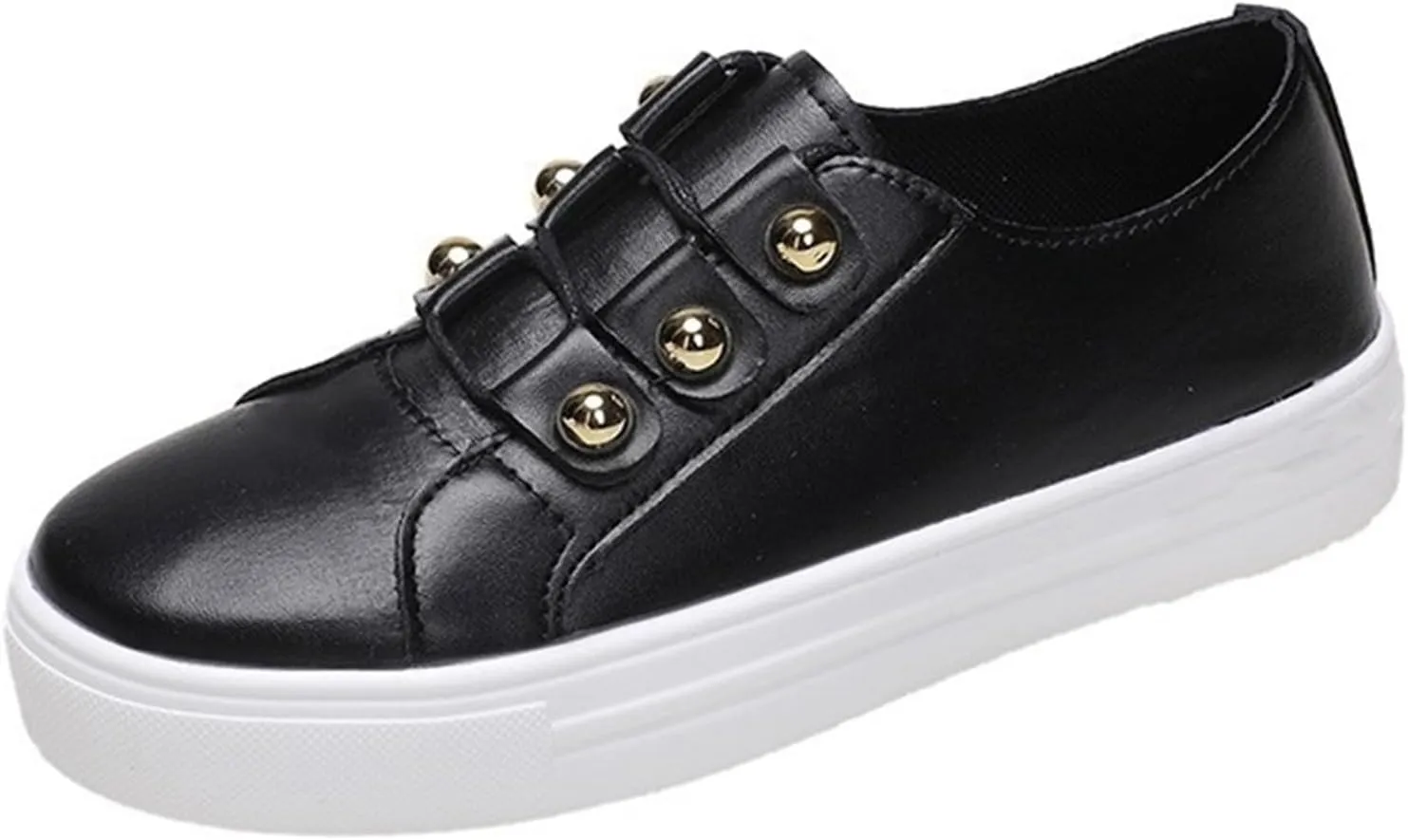 Ladmiple Womens Shoes Dressy Casual Loafers Slip on Leather Sneakers Fashion Comfortable Platform Flats Walking Loafers