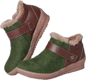Ladmiple Womens Snow Boots Warm Fur Lined Winter Outdoor Short Ankle Booties Lace Up Comfortable Fashion Combat Boots