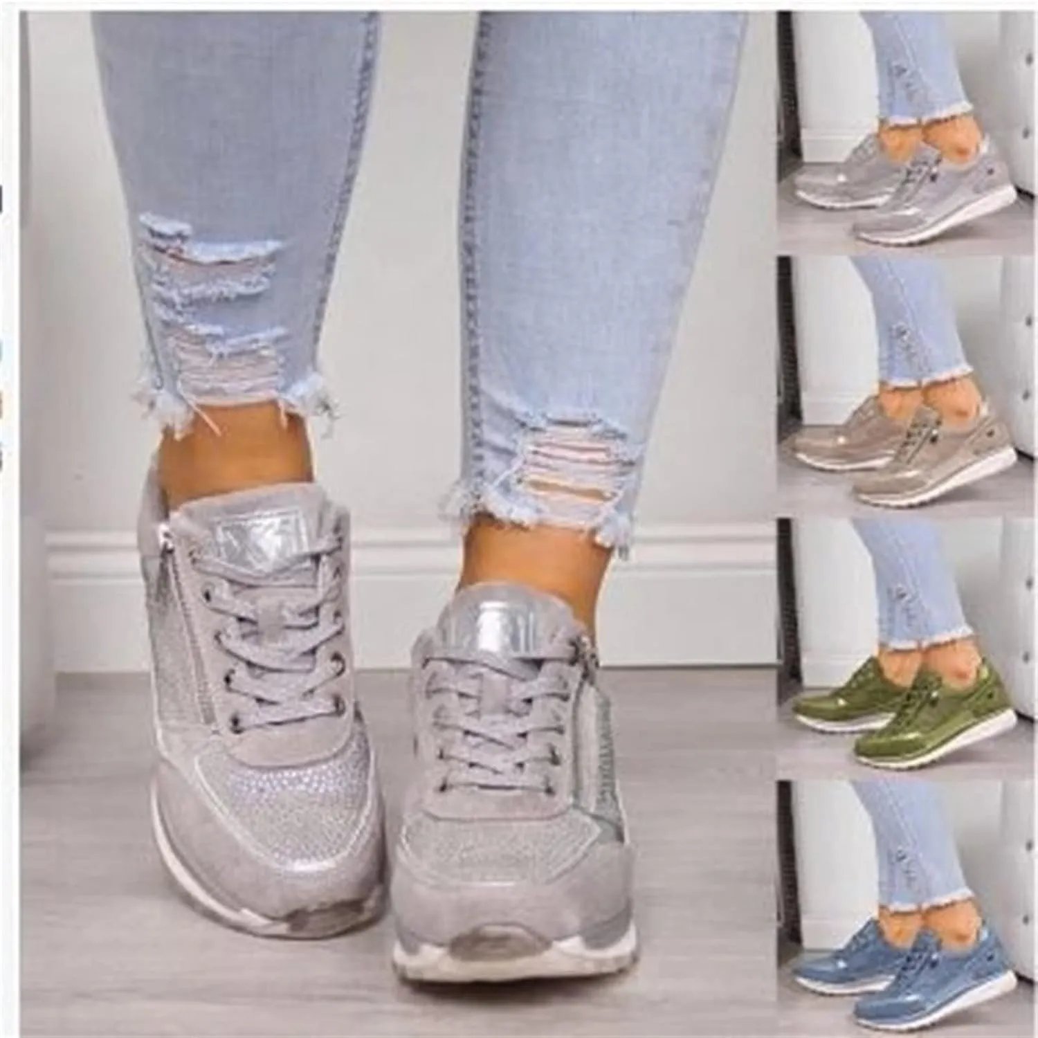 Lausiuoe Christmas Shoes For Women Flats Canvas Shoes Fashion Non-Slip Classic Casual Comfort Low Top Walking Sneakers Loafers