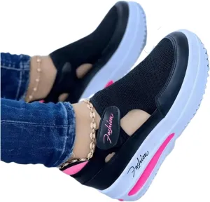 Lausiuoe Platform Shoes For Women Sneakers Lightweight Non-Slip Casual Fashion Soft Comfort Breathable Walking Shoes