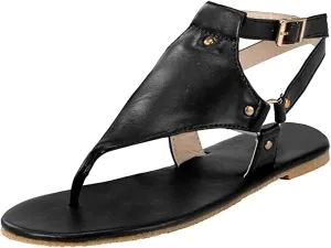 Lausiuoe Sandals for Women Dressy Summer,Women's Ankle Strap Casual Comfort Strappy Flat Sandals Beach Sandals Thong Flip Flops