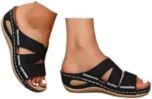 Lausiuoe Sandals Women Dressy Comfortable Walking Orthopedic Slippers Arch Support Summer Casual Orthotic Slides Flip Flops