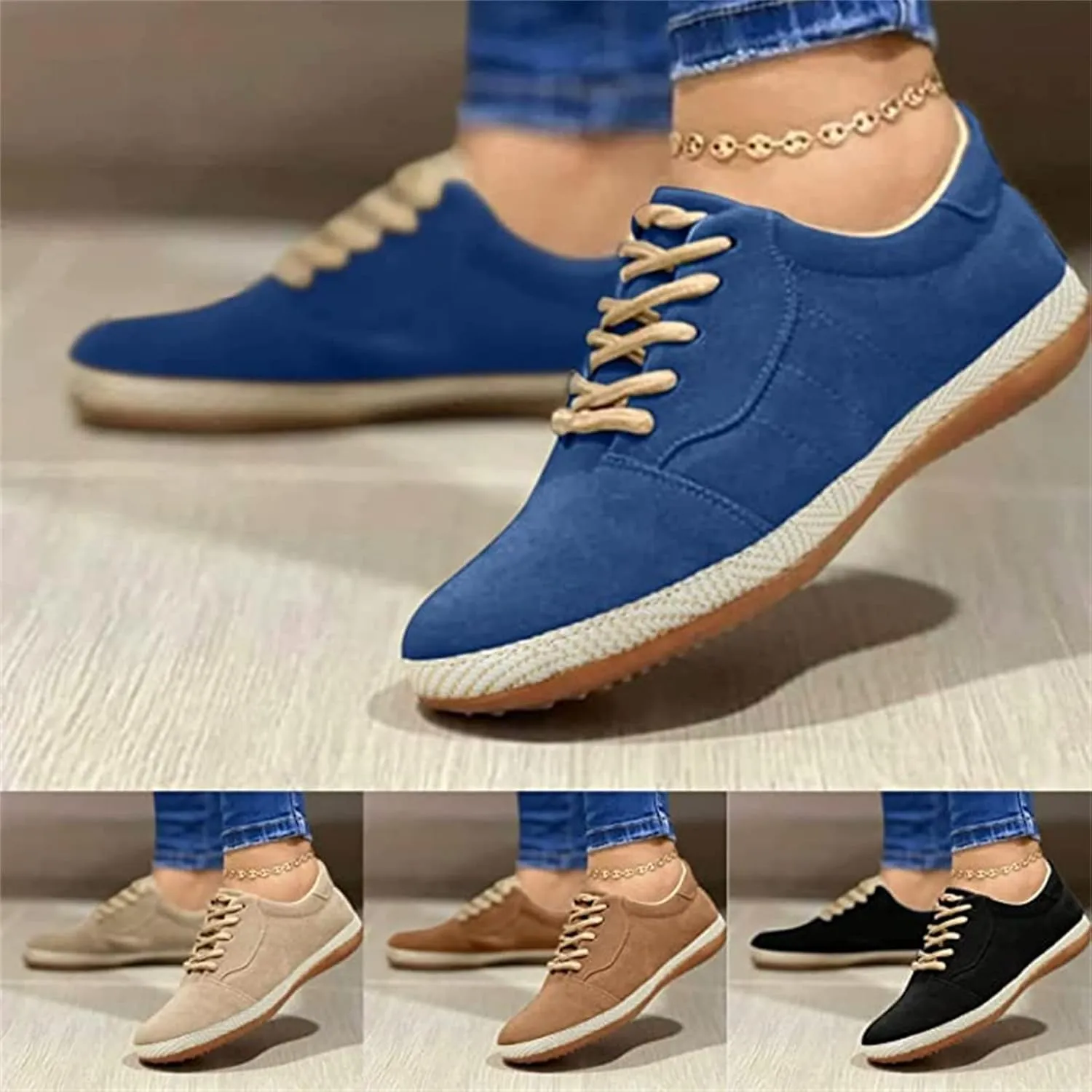 Lausiuoe Shoes For Women Flats Comfortable Dressy Canvas Low Top Sneaker Casual Fashion Slip On Comfort Walking Loafers