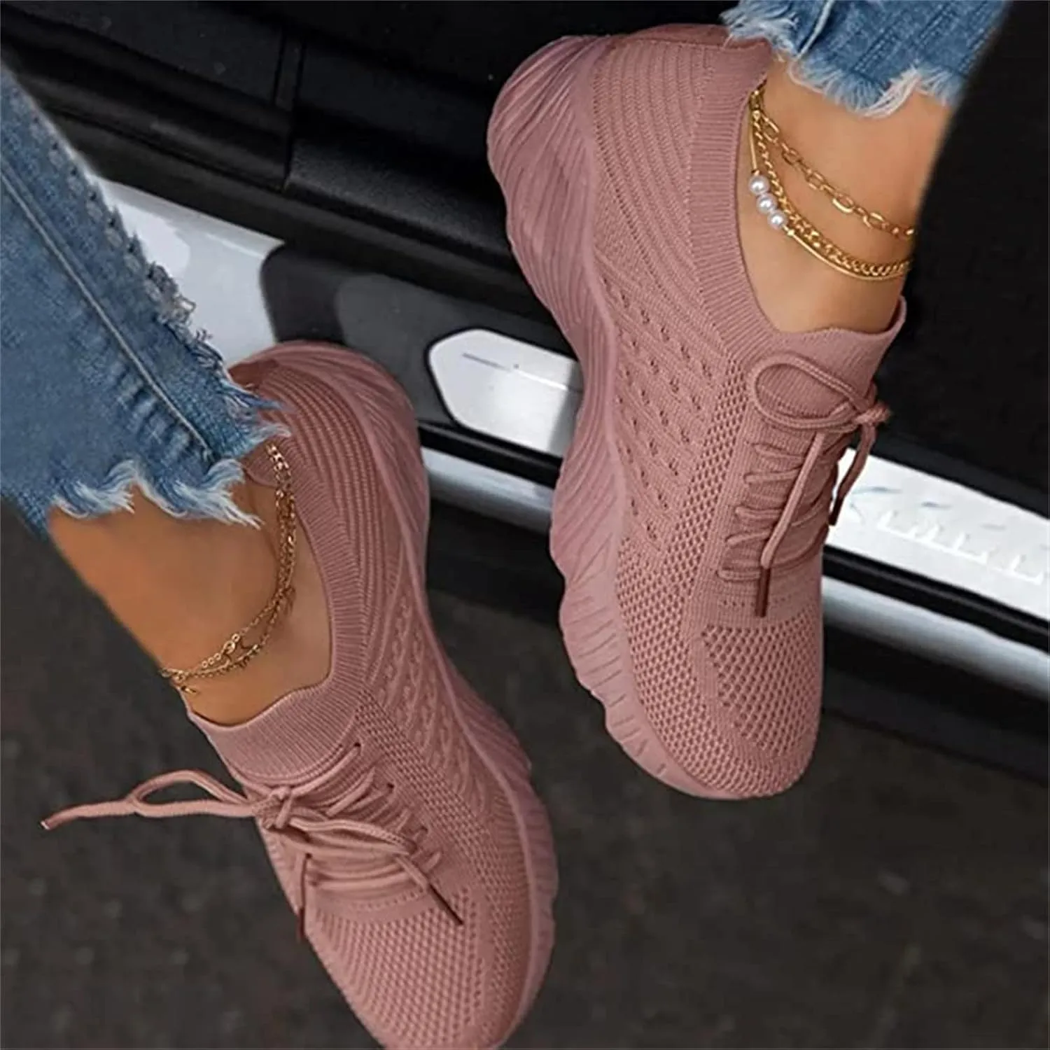 Lausiuoe Shoes For Women Sneakers Fashion Slip On Canvas Loafers Casual Classic Lightweight Comfort Flat Walking Shoes