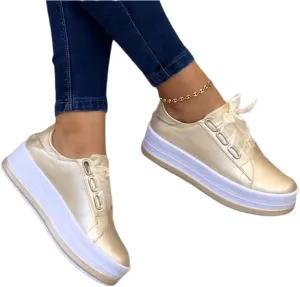 Lausiuoe Shoes For Women Sneakers Trendy Fashion Slip On Leather Loafers Casual Soft Comfort Non-Slip Flat Walking Shoes