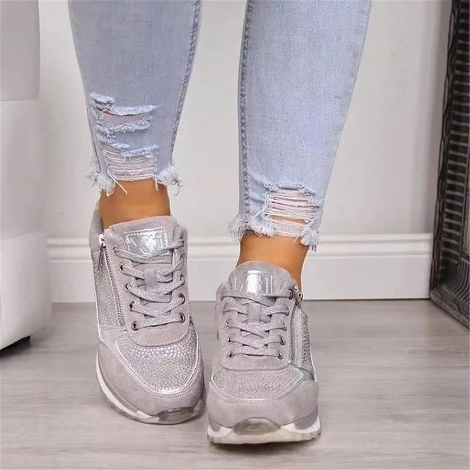 Lausiuoe Shoes For Women Sneakers Trendy Low Top Canvas Walking Shoes Casual Fashion Lightweight Comfort Flat Loafers
