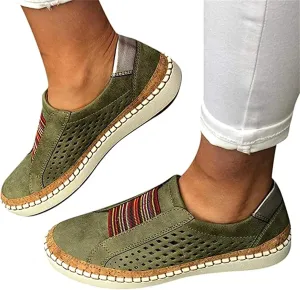 Lausiuoe Slip On Sneakers Women Wide Width Tan Women Comfortable Casual Fashion Sneakers Walking Shoes Classic Fall Lightweight Soft Breathable Slip On Low Top Canvas Flat Loafers