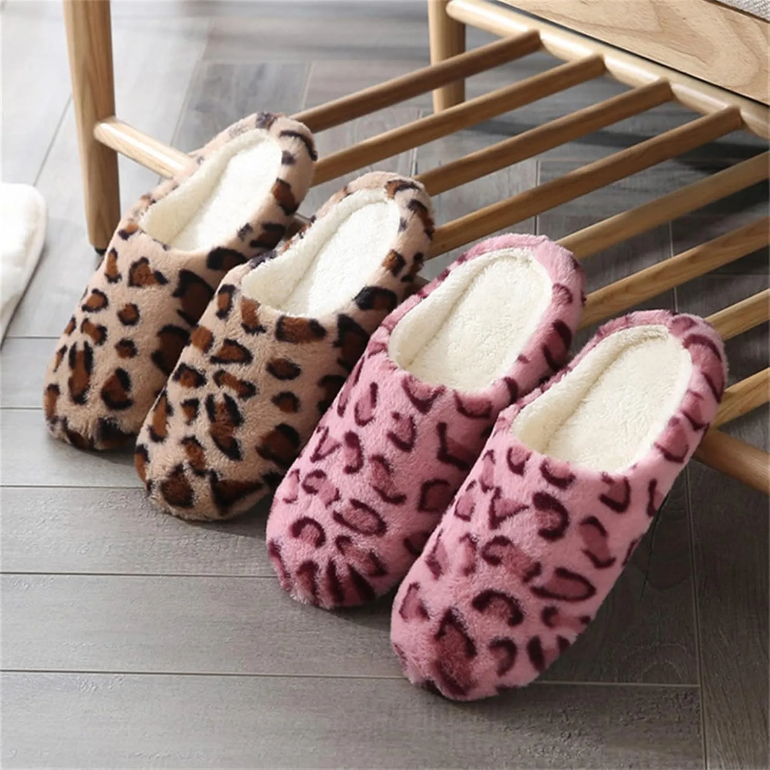 Lausiuoe Slippers For Women Fuzzy Closed Toe House Slippers Soft Furry Fur Cozy Memory Foam Winter Warm Slip On Slippers