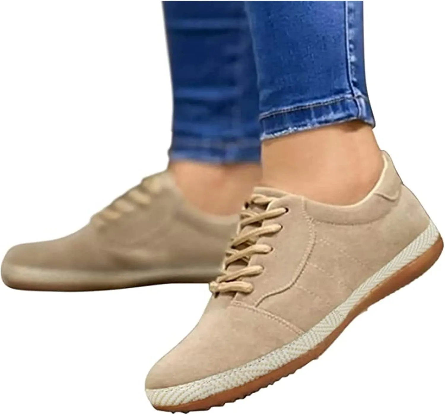 Lausiuoe Sneakers for Women Trendy 2024 Comfortable Casual Fashion Walking Canvas Shoes Classic Soft Slip On Flat Loafers