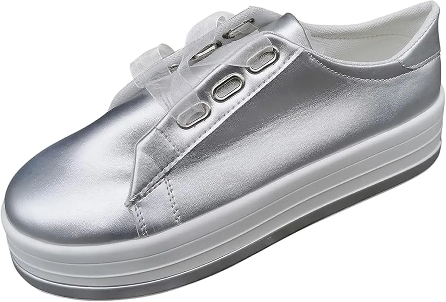 Lausiuoe Sneakers For Women Walking Shoes Wide Width Slip On Leather Loafers Fashion Casual Classic Soft Flat Shoes